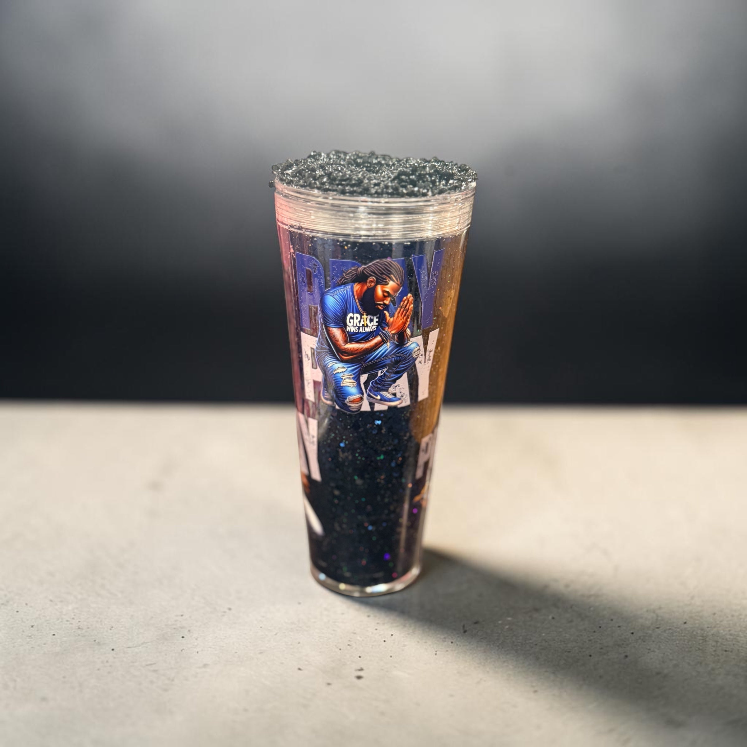 24oz customized snow globe tumbler